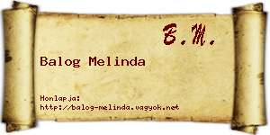 Balog Melinda névjegykártya