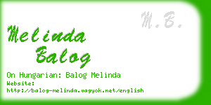 melinda balog business card